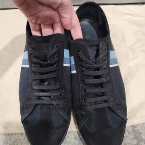 Louis Vuitton Black Sneakers with Light Blue Accents With Dust Bag